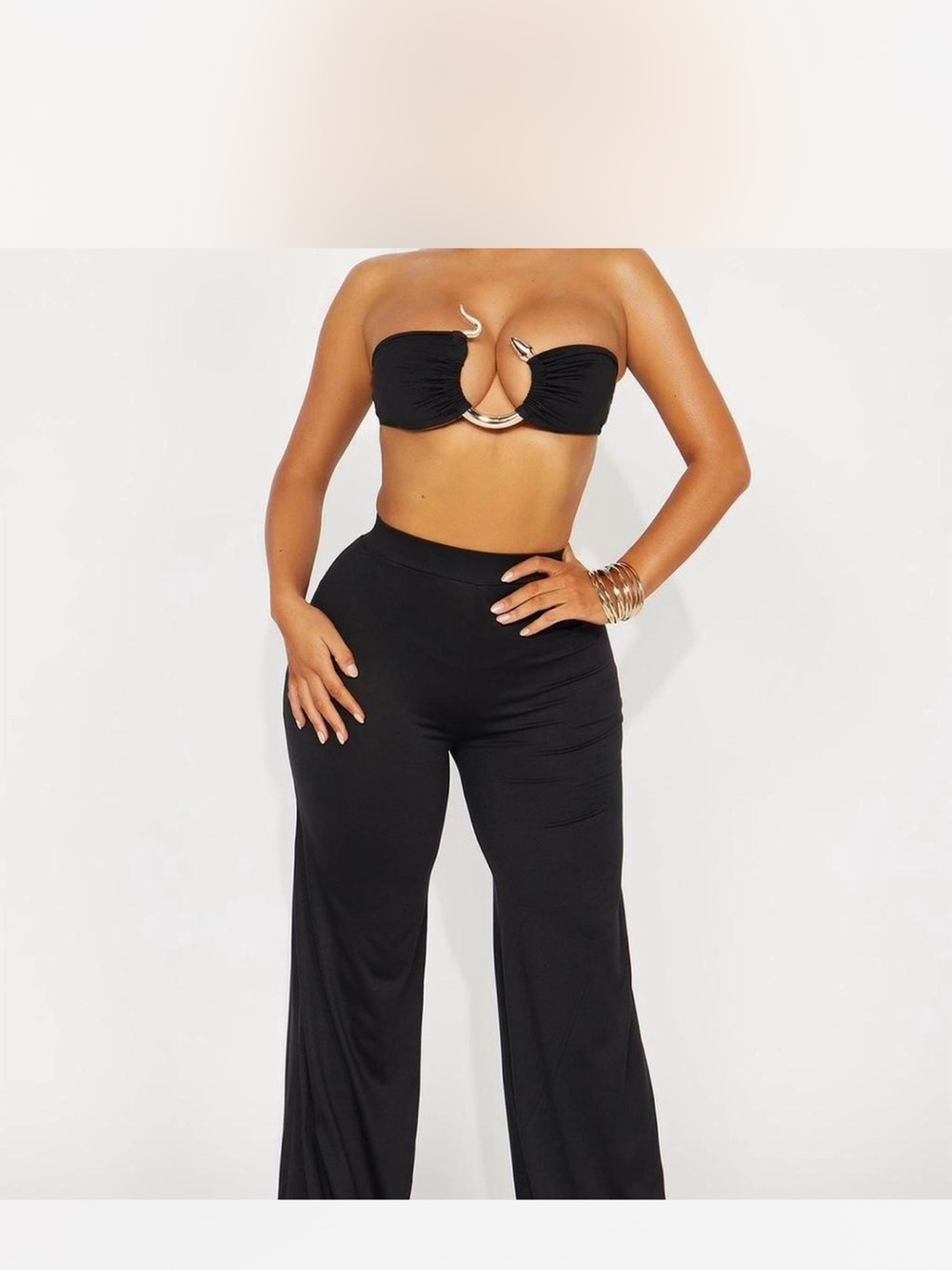 Fashion Nova Black High-Rise Wide Leg Pants